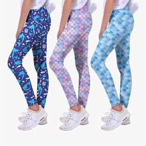 🧜🏻‍♀️NWT Girl’s Mermaid Leggings - Blue, Pink, Light Blue- size 140 🧜🏻‍♀️